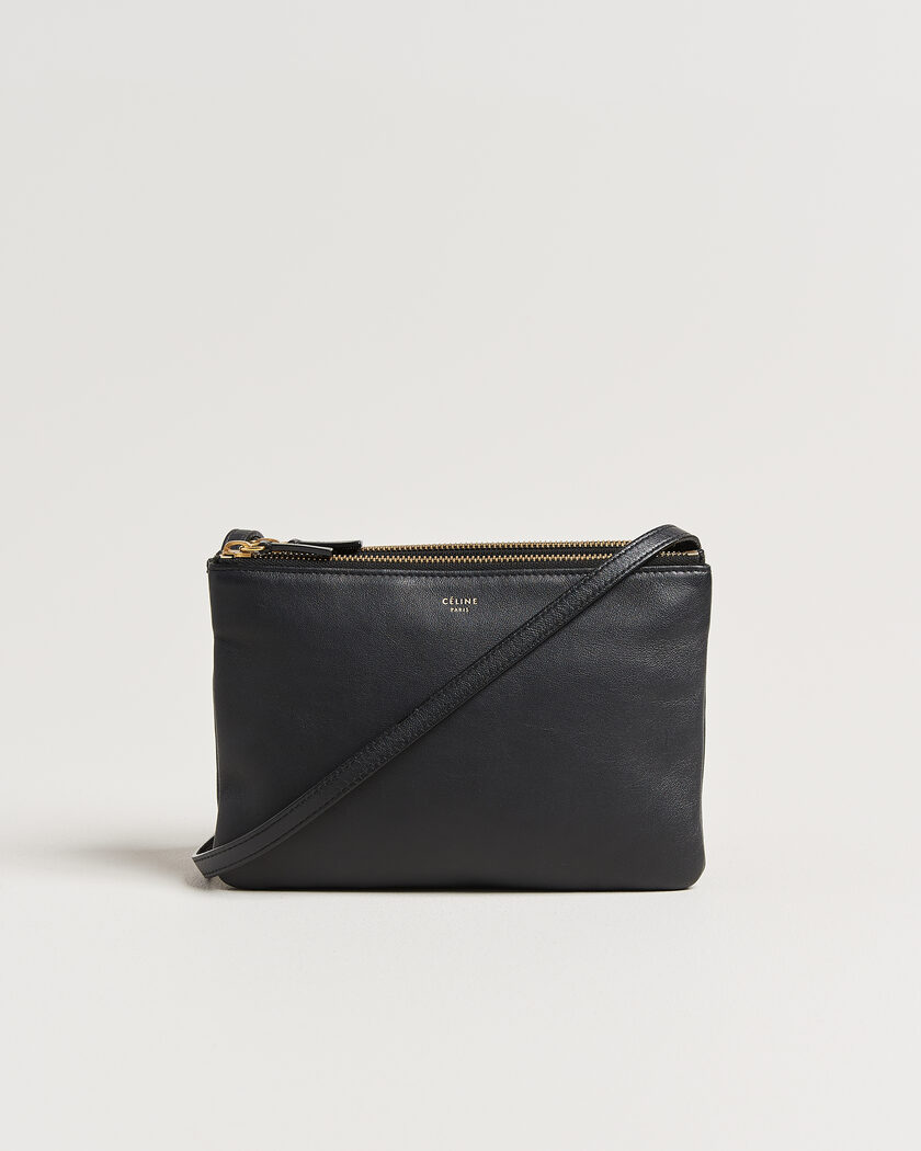 Celine Pre-Owned Trio Bag Small Leather Black – Zwart