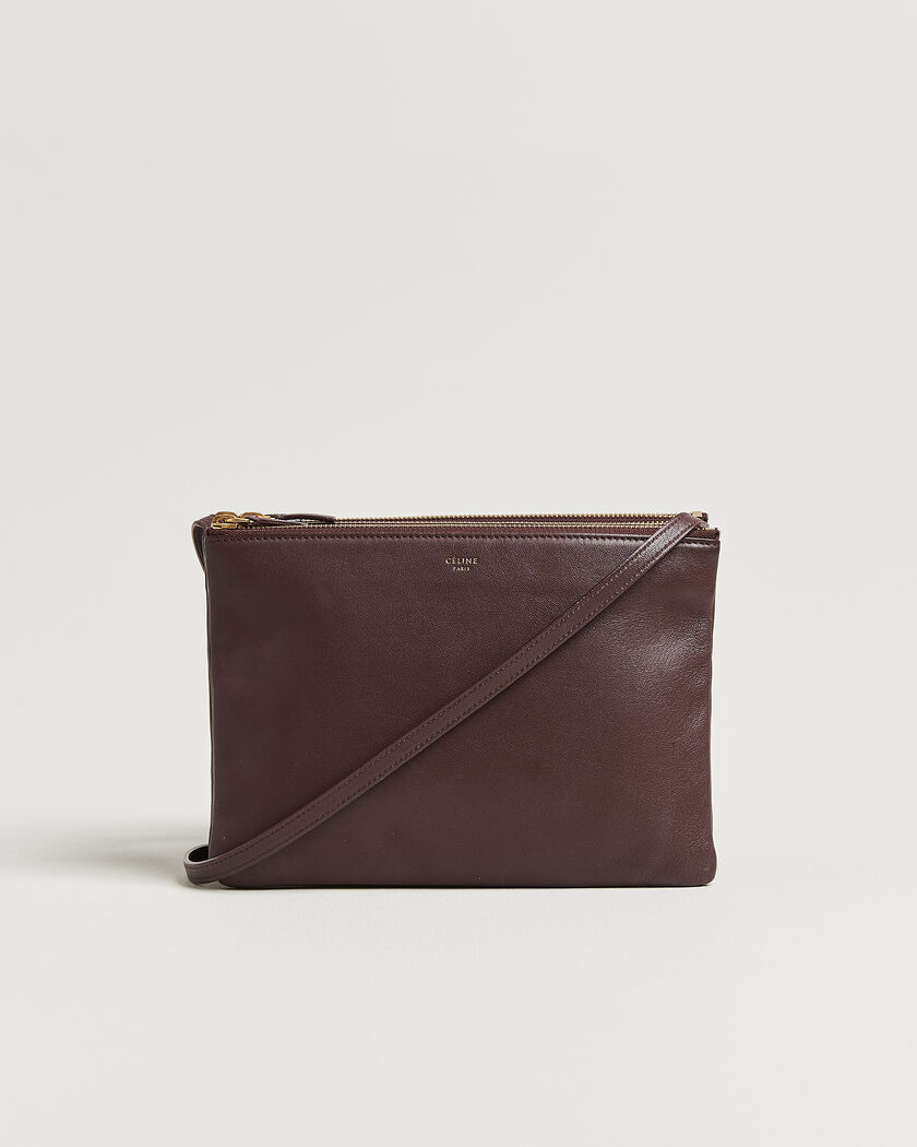 Celine Pre-Owned Trio Bag Medium Leather Burgundy – Rood