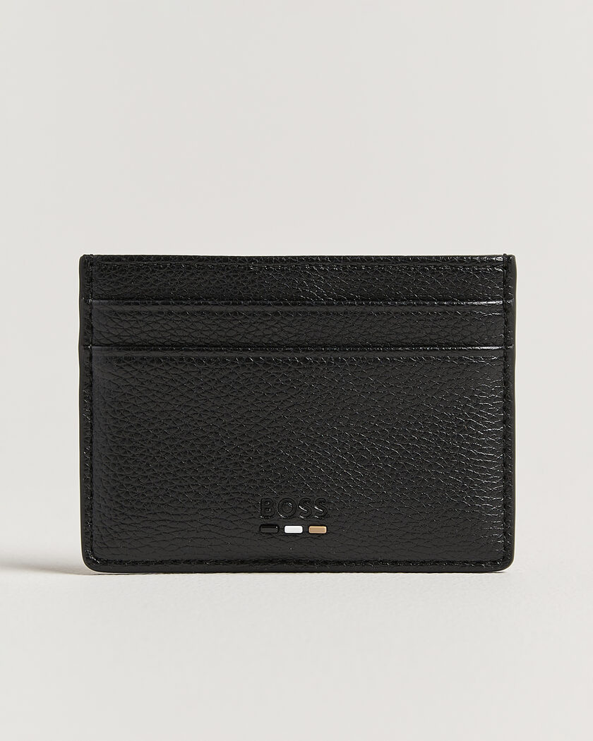 BOSS BLACK Ray Leather Card Holder Black – Zwart