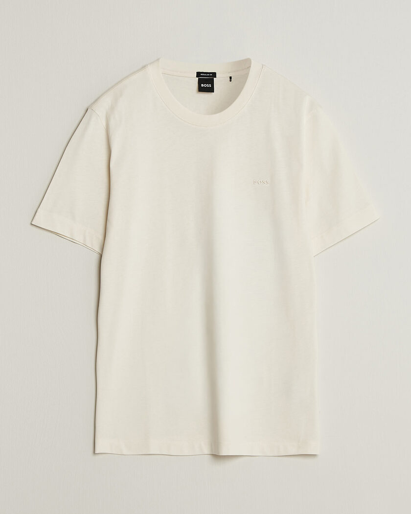 BOSS BLACK Thompson Crew Neck T-Shirt Open White – Wit