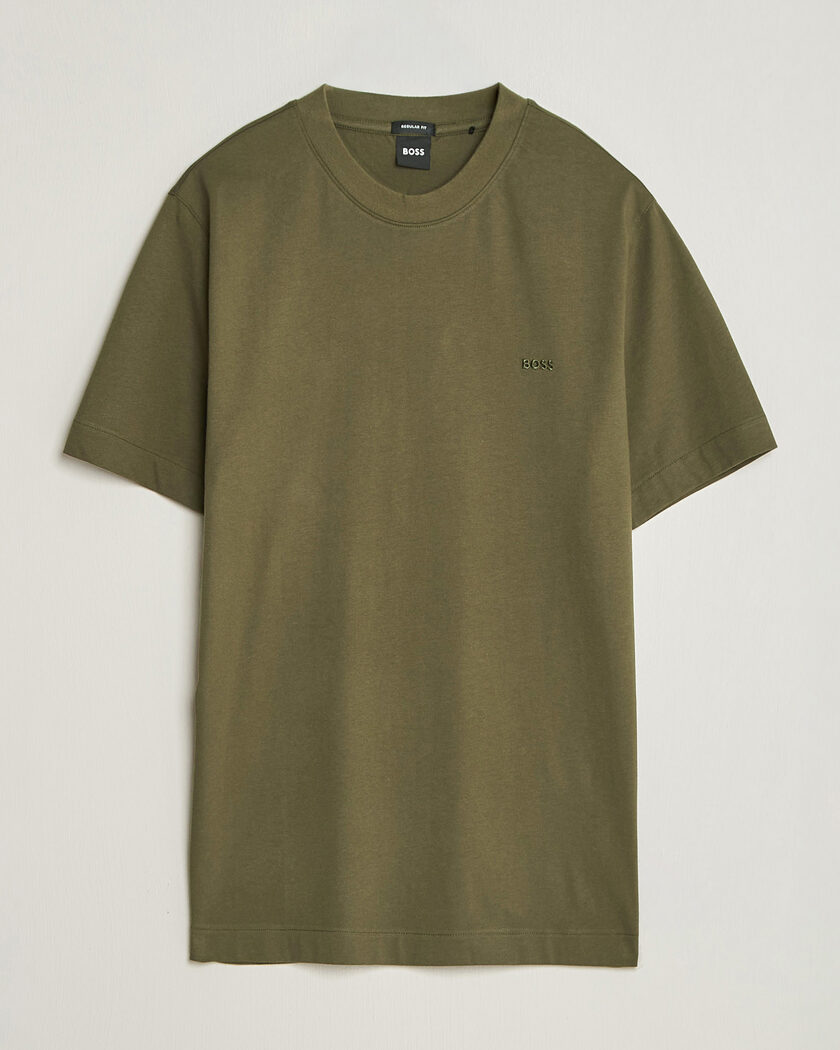 BOSS BLACK Thompson Crew Neck T-Shirt Open Green – Groen