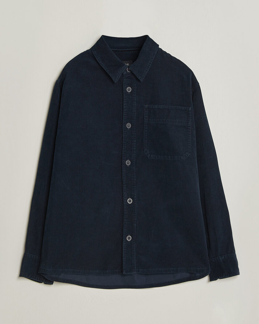 A.P.C. Basile Corduroy Overshirt Dark Navy – Blauw
