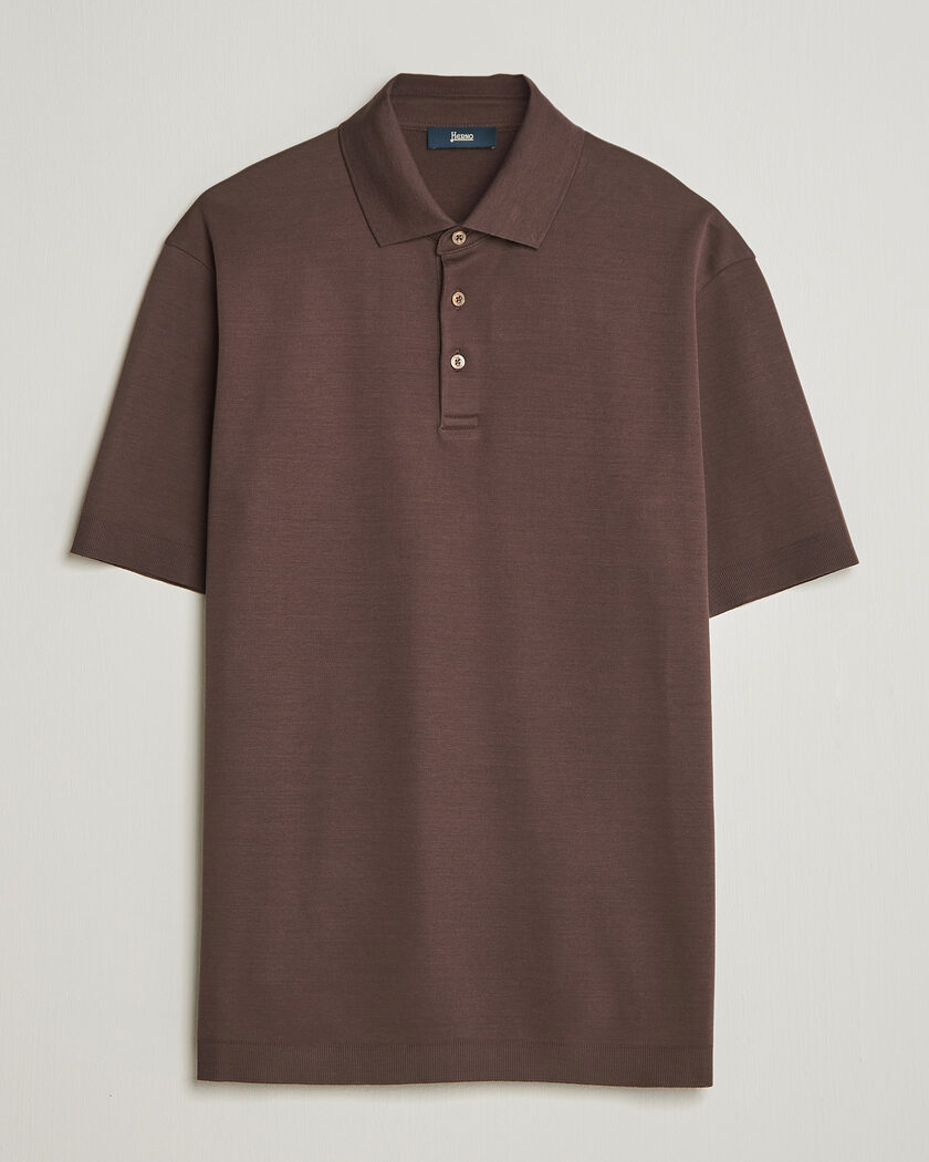 Herno Micro Piquet Polo Brown – Bruin