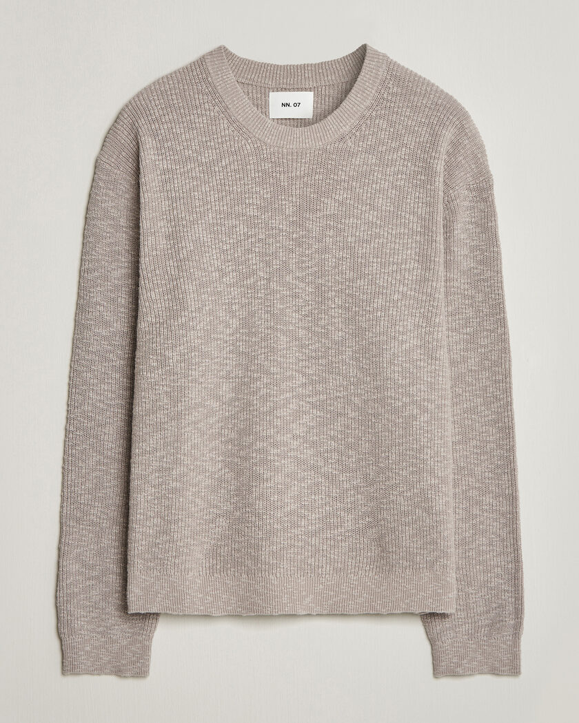NN07 Russell Cotton Knitted Sweater Moon Dust – Grijs