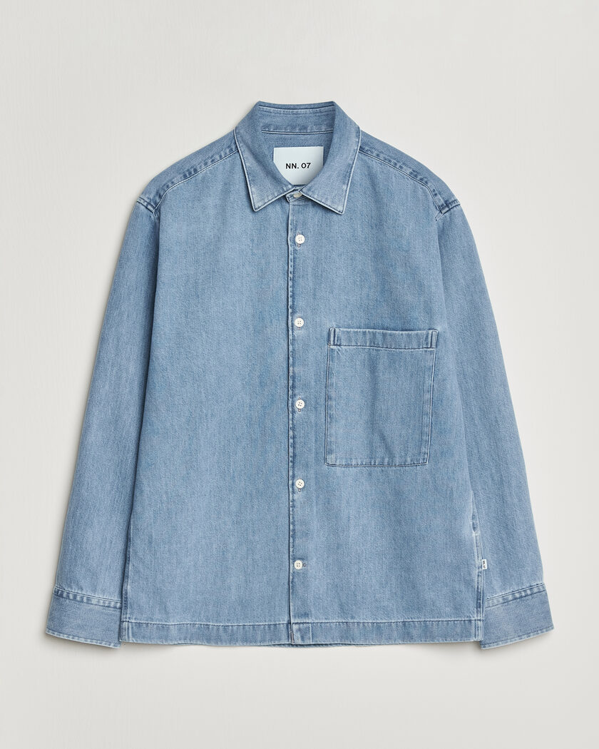 NN07 Freddy Denim Overshirt Light Blue – Blauw