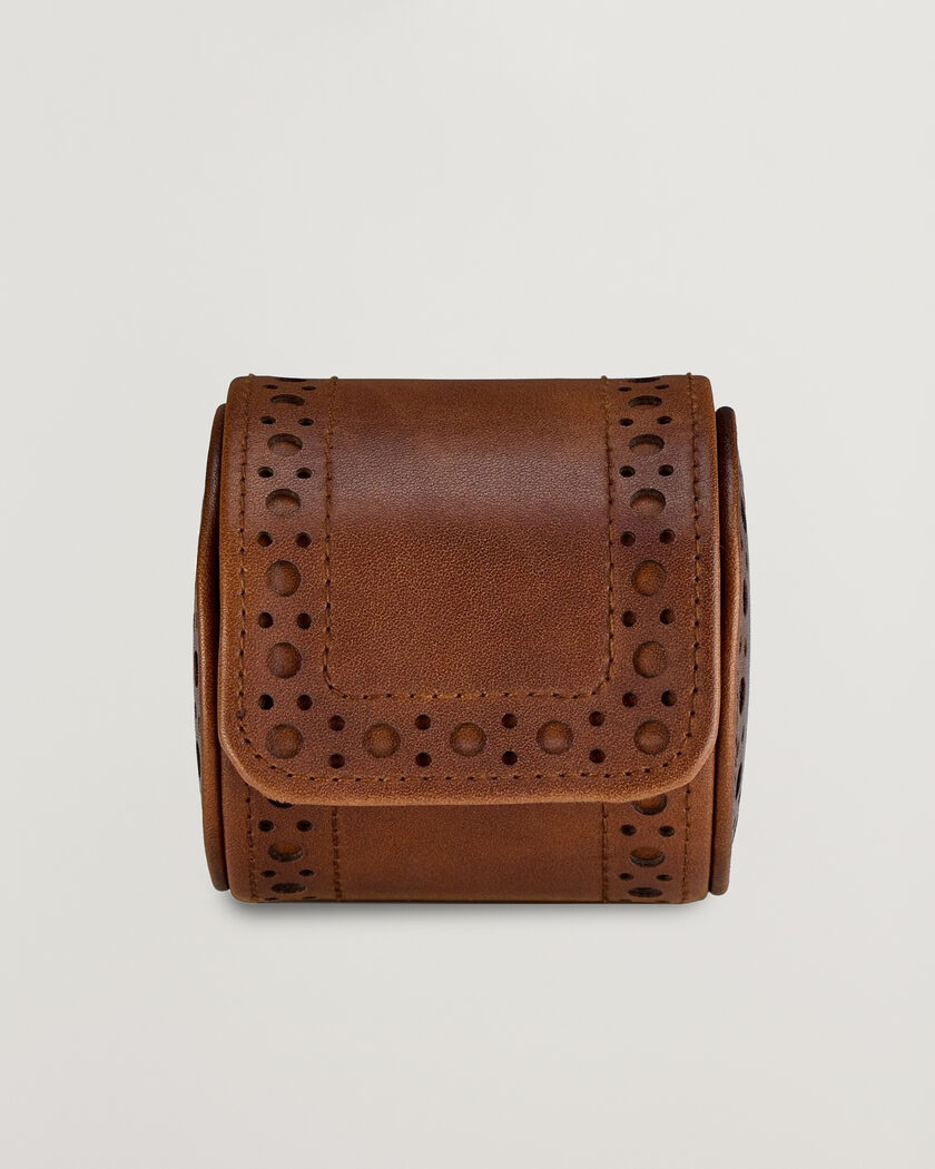 WOLF Brouge Single Watch Roll Burnished Brown – Bruin