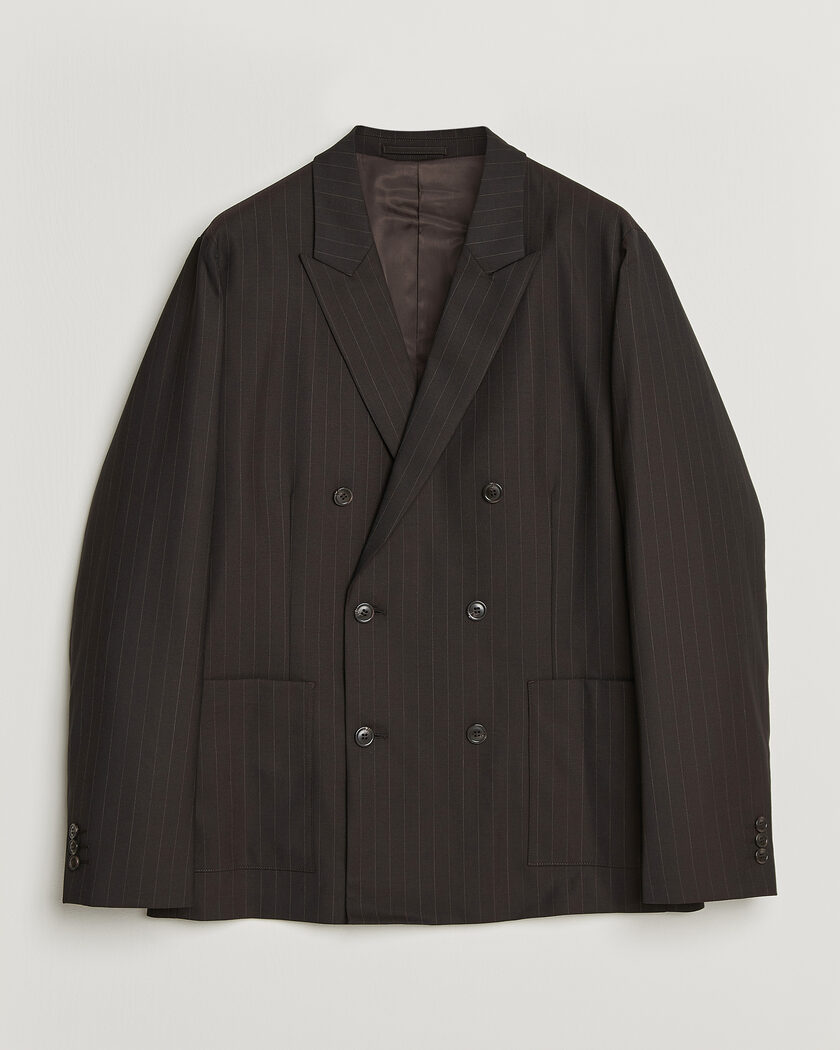 NN07 Jordin Pinstriped Double Breasted Blazer Dark Brown – Bruin