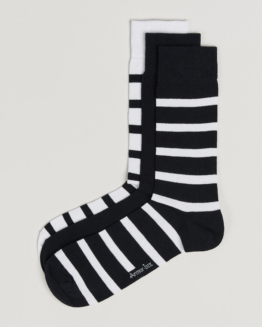 Armor-lux 3-Pack Loer Socks Rich Navy/White – Blauw