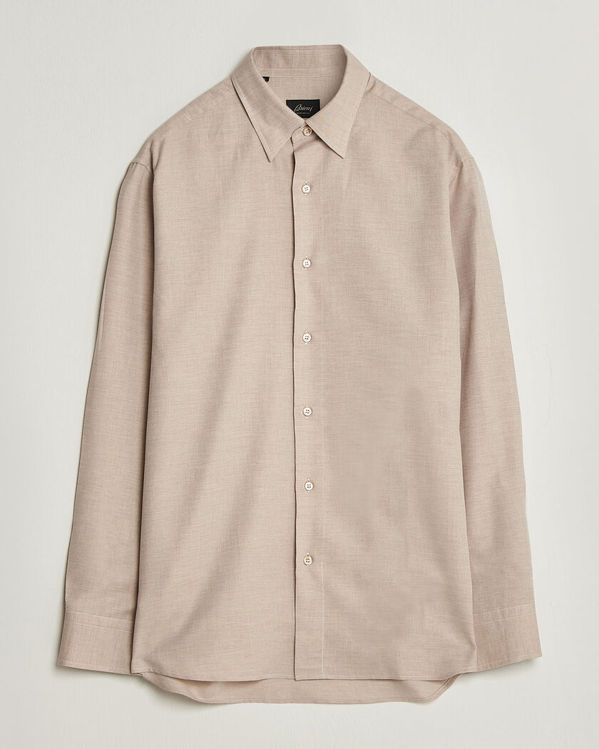 Brioni Cotton/Cashmere Flannel Shirt Beige – Beige