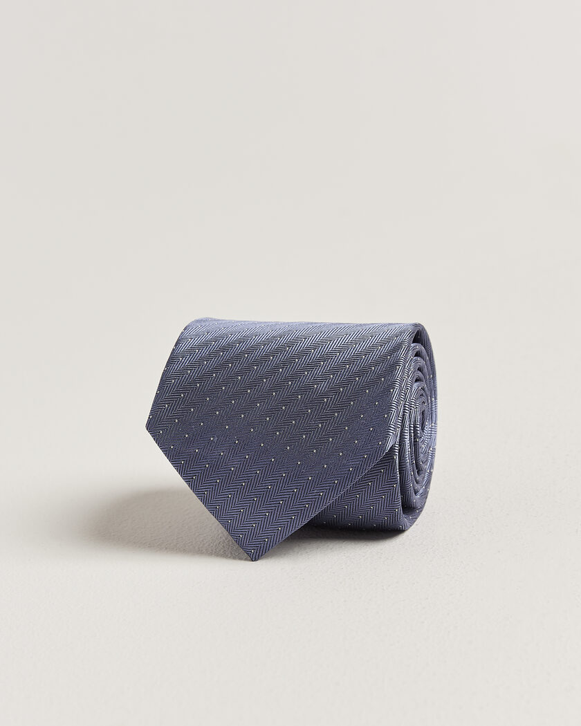 Brioni Jacquard Dot Silk Tie Light Blue – Blauw