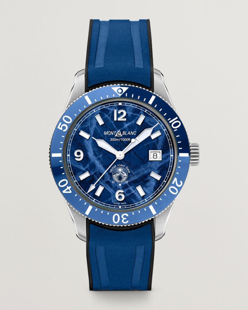 Montblanc Iced Sea Automatic Date Rubber Strap Blue – Blauw