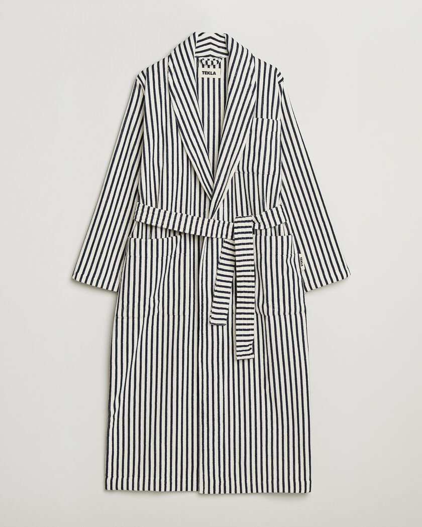 Tekla Organic Terry Classic Bathrobe Sailor Stripes – Meerkleurig