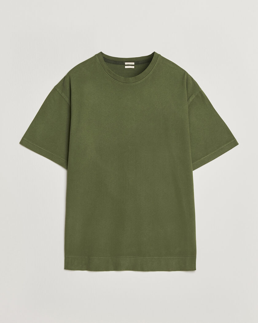 Massimo Alba Nevis Brushed Cotton T-Shirt Moss Green – Groen