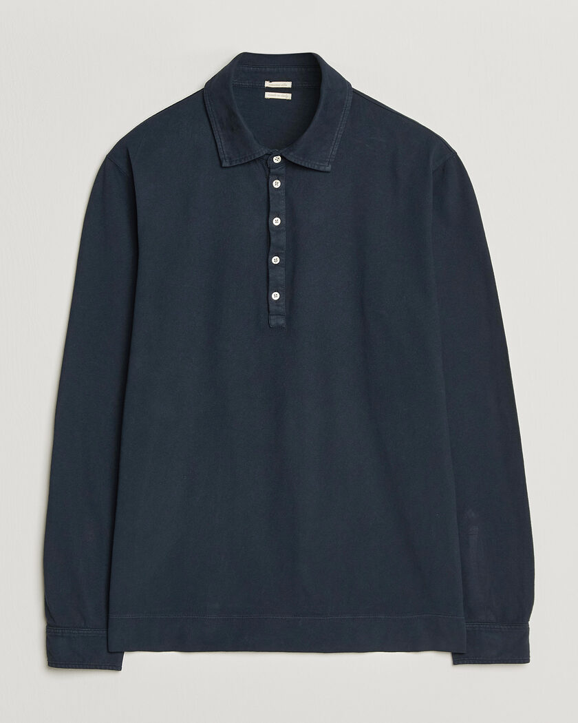 Massimo Alba Raya Long Sleeve Polo Navy – Blauw