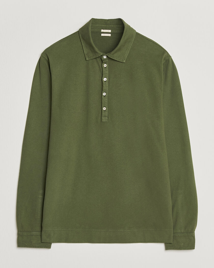 Massimo Alba Raya Long Sleeve Polo Moss Green – Groen