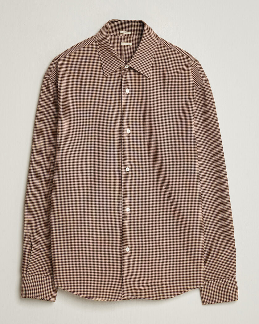 Massimo Alba Boxy Microcheck Shirt Fossil – Bruin