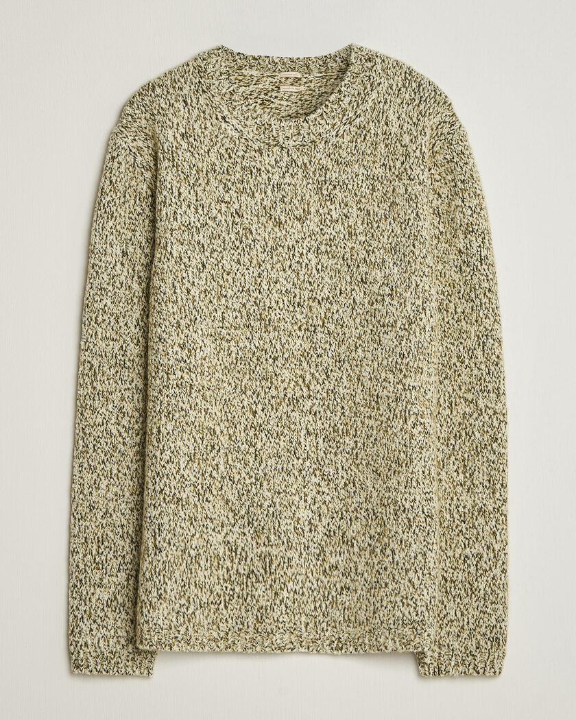 Massimo Alba Chad Mouline Sweater Olive – Groen