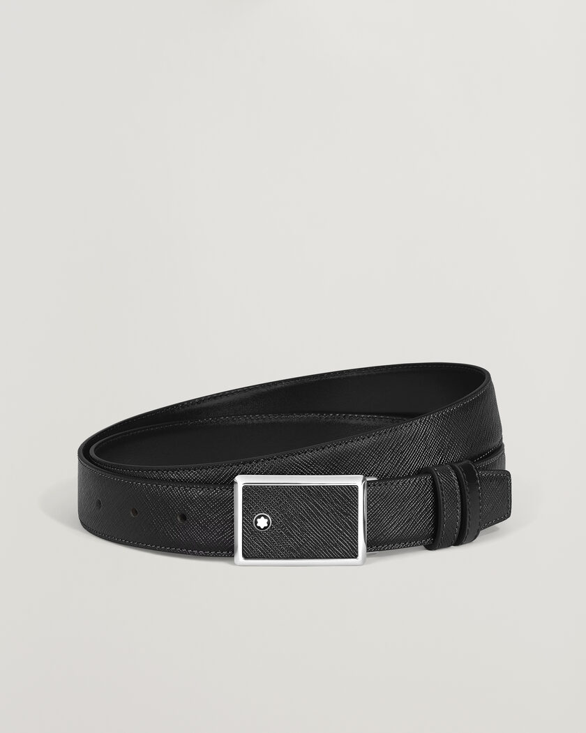 Montblanc Buckle 30mm Leather Belt Black – Zwart