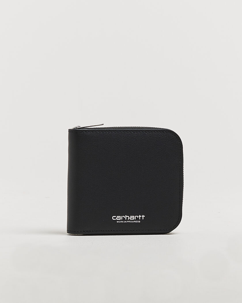 Carhartt WIP Leather Zip Wallet Black – Zwart