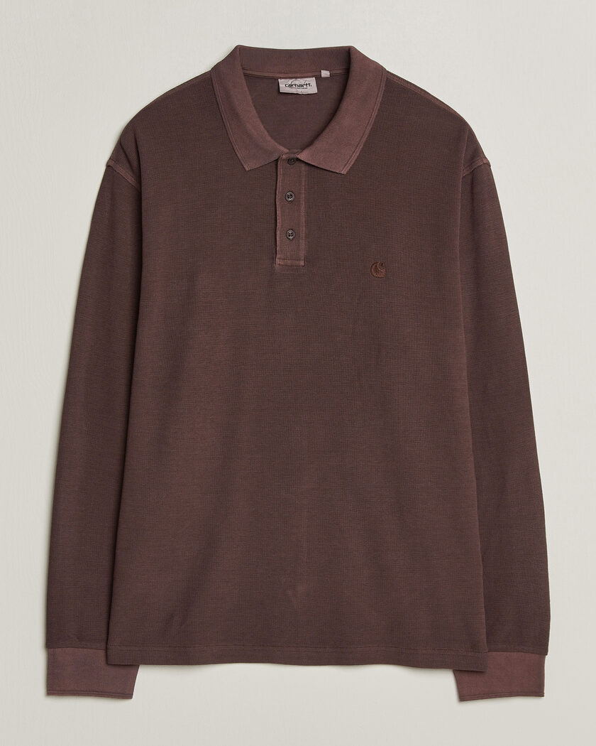 Carhartt WIP Long Sleeve Waffle Rugby Shirt Palisander Brown – Bruin