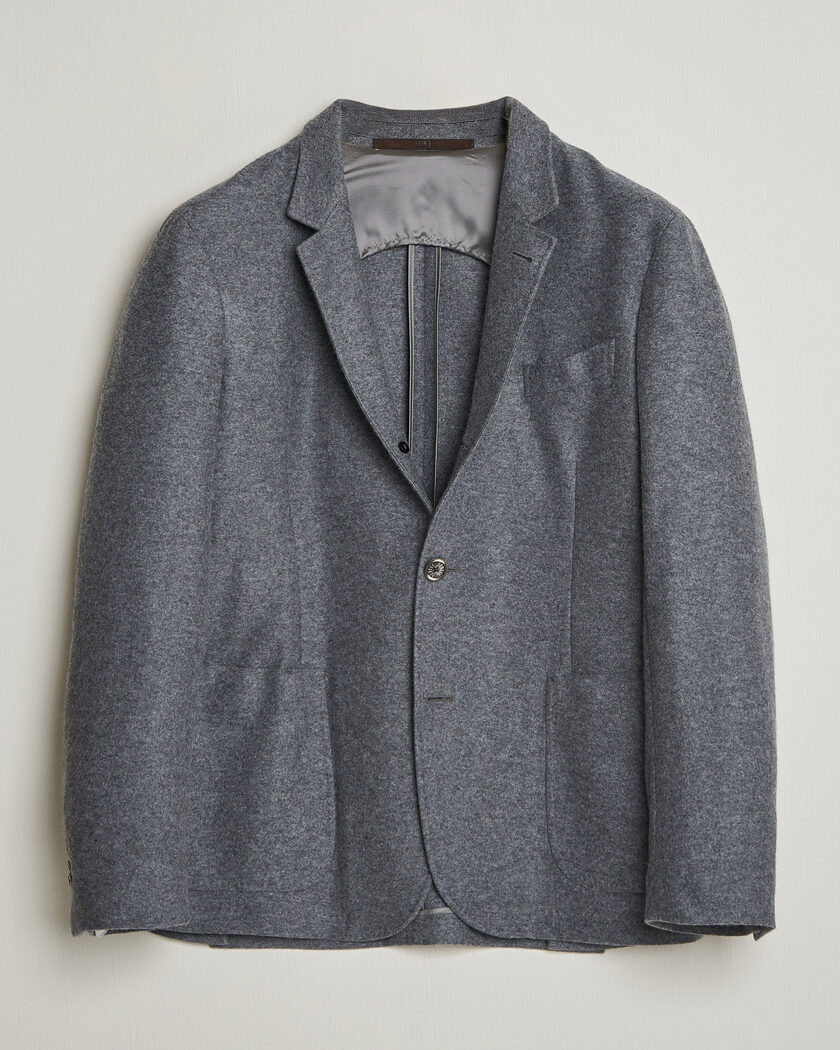 Fedeli Cashmere Flannel Jacket Grey Melange – Grijs