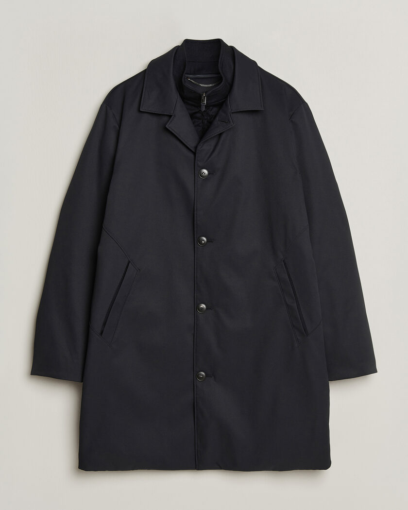 Canali Zip Liner Down Coat Navy – Blauw