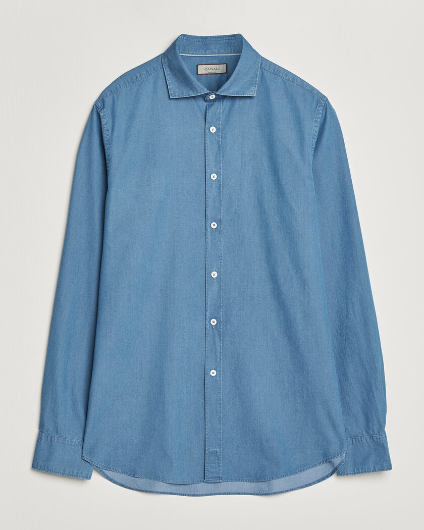 Canali Denim Shirt Stone Wash – Blauw