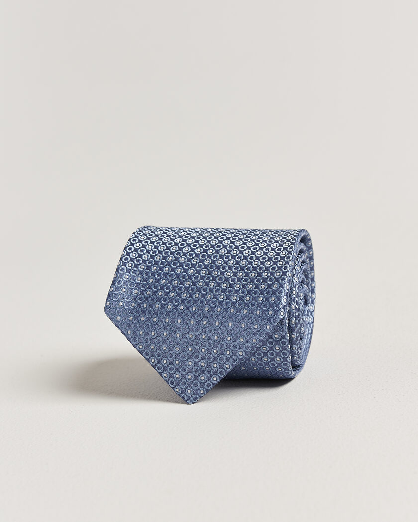 Canali Jacquard Silk Tie Sky Blue – Blauw