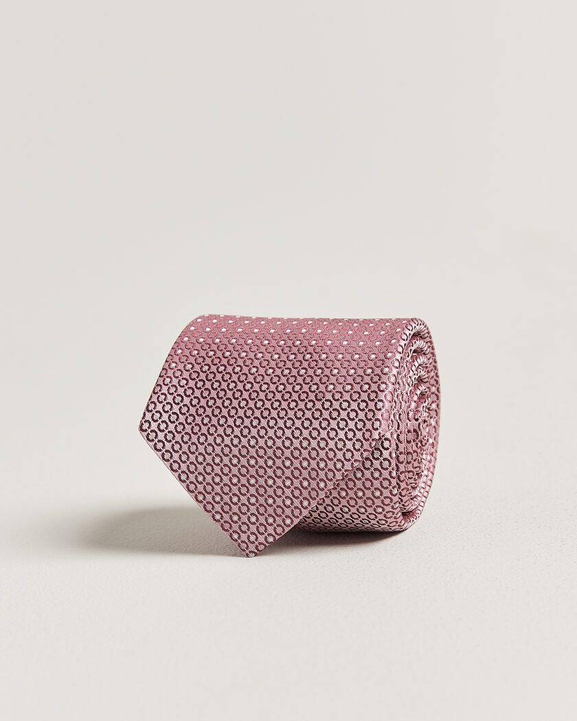 Canali Jacquard Silk Tie Rosa – Roze