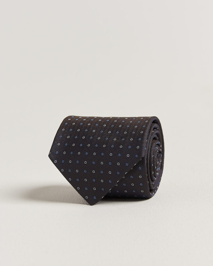 Canali Jacquard Silk Tie Dark Brown – Bruin