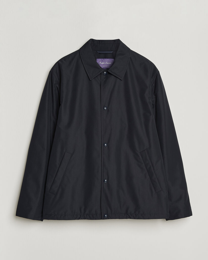 Ralph Lauren Purple Label Nylon Bomber Jacket Racing Navy – Blauw