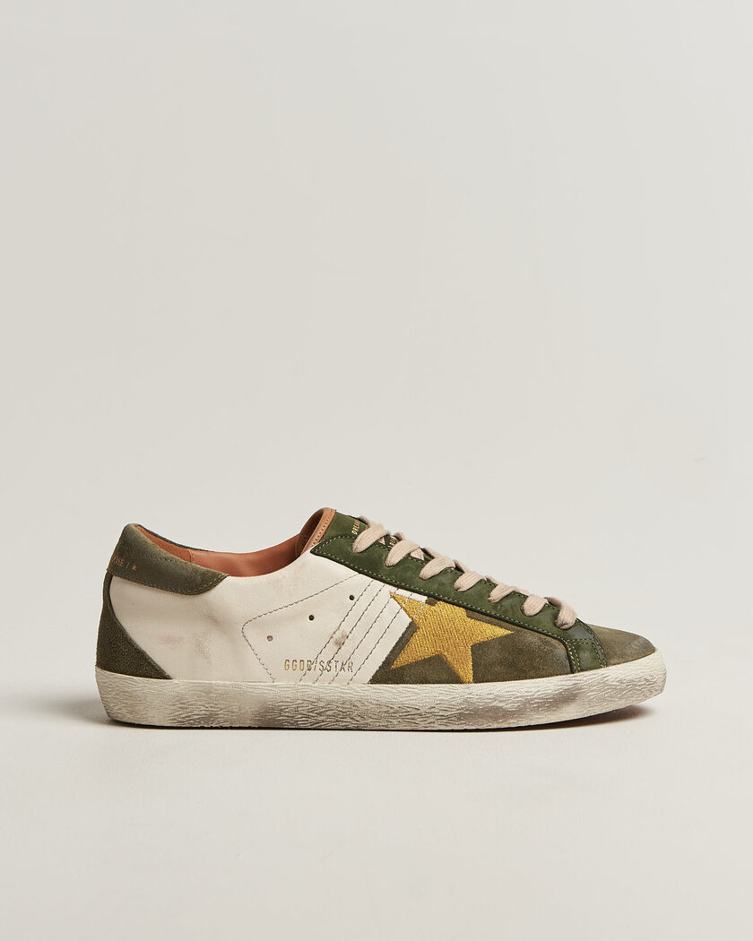 Golden Goose Super-Star Sneakers Cream/Olive – Wit