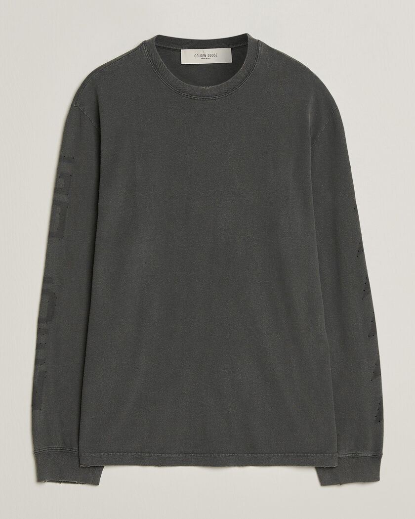 Golden Goose Long Sleeve Garment Dyed T-Shirt Anthracite – Grijs