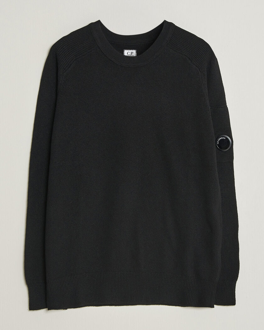 C.P. Company Knitted Lambswool Crew Neck Black – Zwart