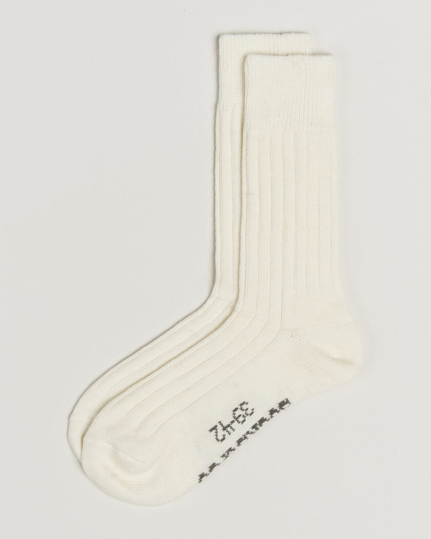 Alpacasocks & Co 2-Pack Ribbed Alpacka Wool Socks Off White – Wit