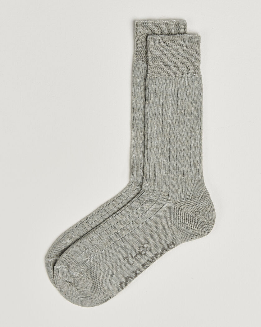 Alpacasocks & Co 2-Pack Ribbed Alpacka Wool Socks Light Grey – Grijs