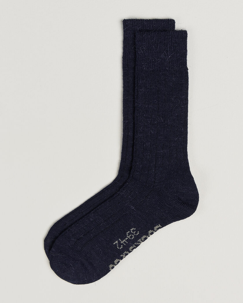 Alpacasocks & Co 2-Pack Ribbed Alpacka Wool Socks Navy – Blauw