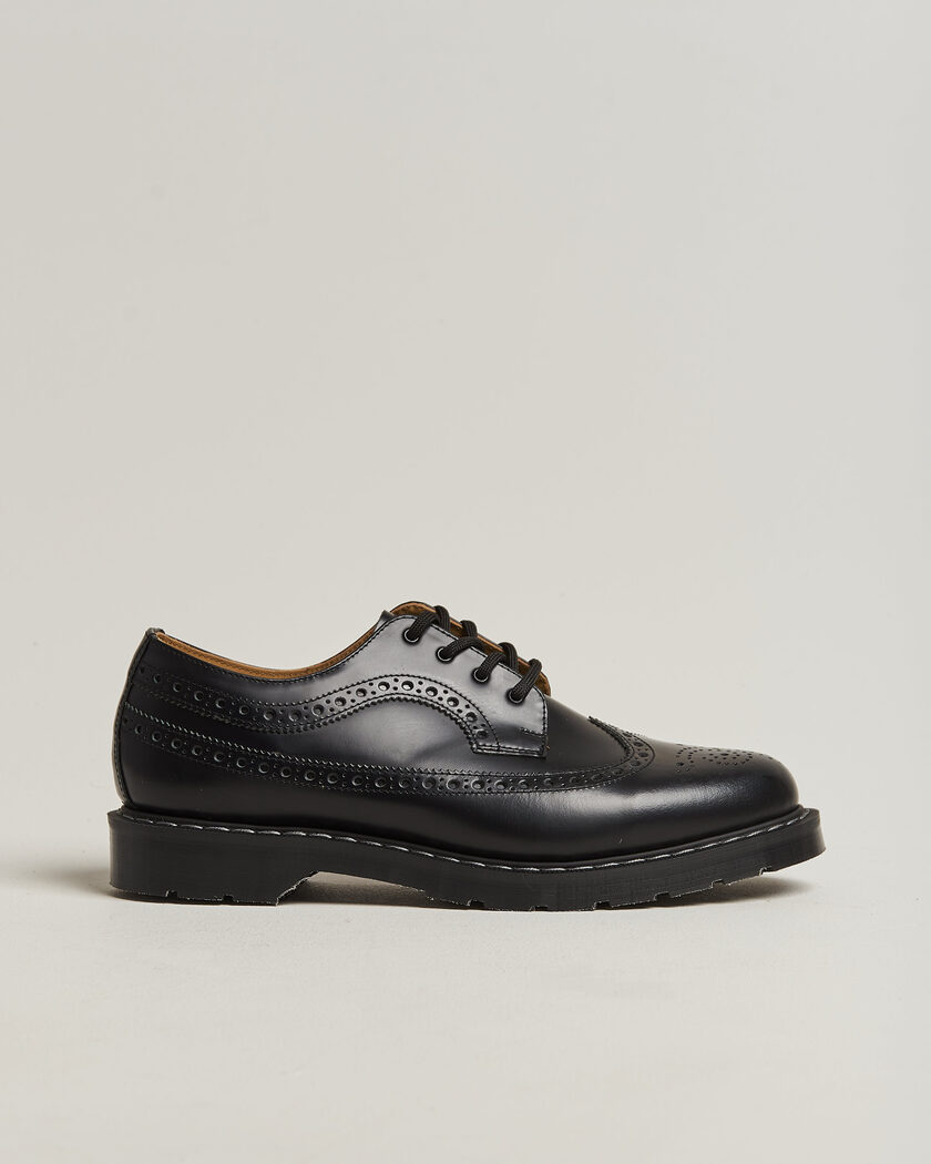 Solovair American Brogue Shoe Black Shine – Zwart