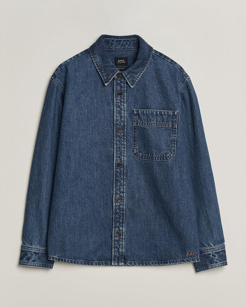 A.P.C. Basile Denim Overshirt Washed Indigo – Blauw
