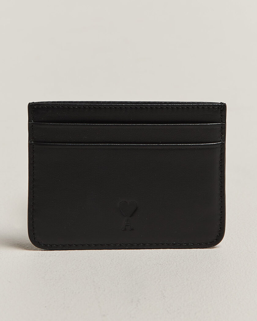 AMI Tonal Heart Logo Card Holder Black – Zwart