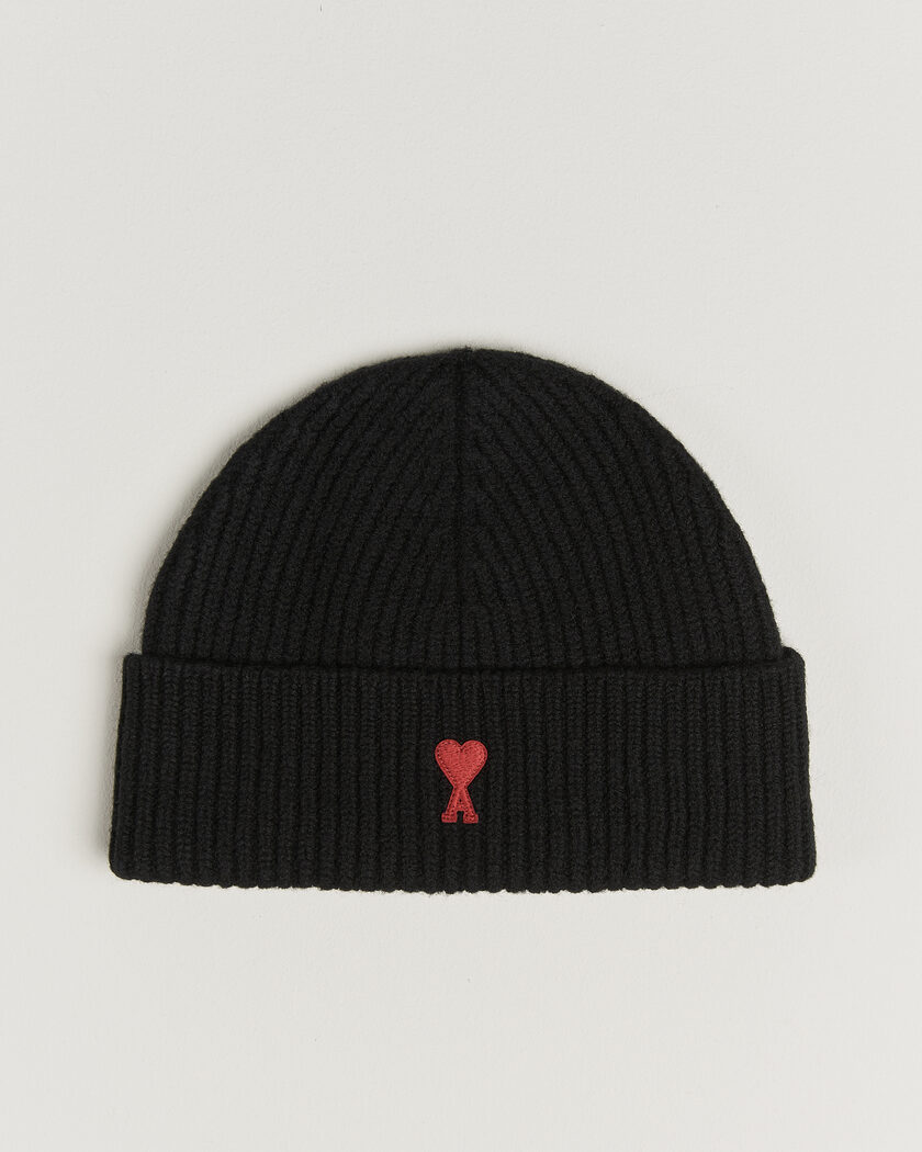 AMI Heart Logo Beanie Black – Zwart