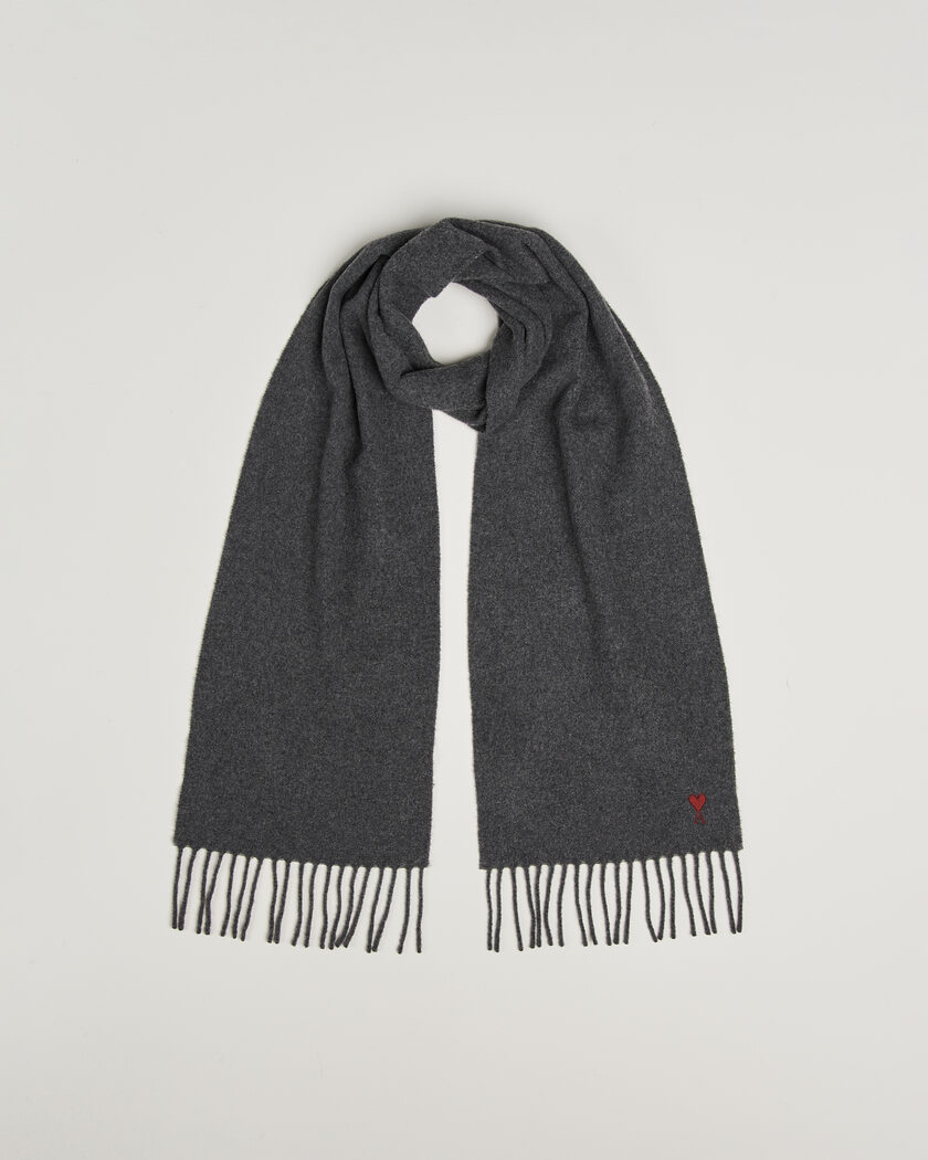 AMI Heart Logo Scarf Grey Melange – Grijs