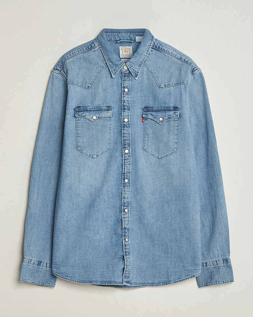 Levi's Barstow Western Standard Shirt Blue Sky Mountain Light – Blauw