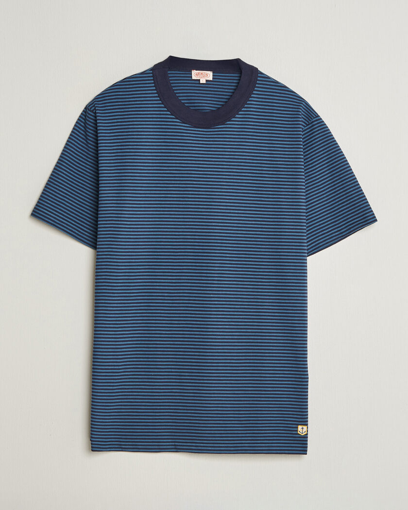 Armor-lux Héritage Callac Striped T-Shirt Navy/Teal – Blauw