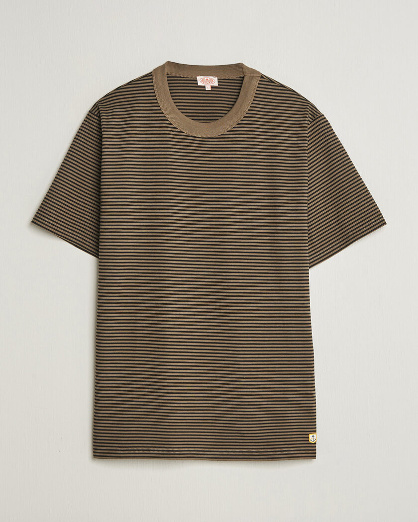 Armor-lux Héritage Callac Striped T-Shirt Olive/Black – Groen
