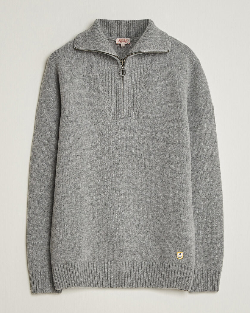 Armor-lux Wool Knitted Half Zip Slate – Grijs