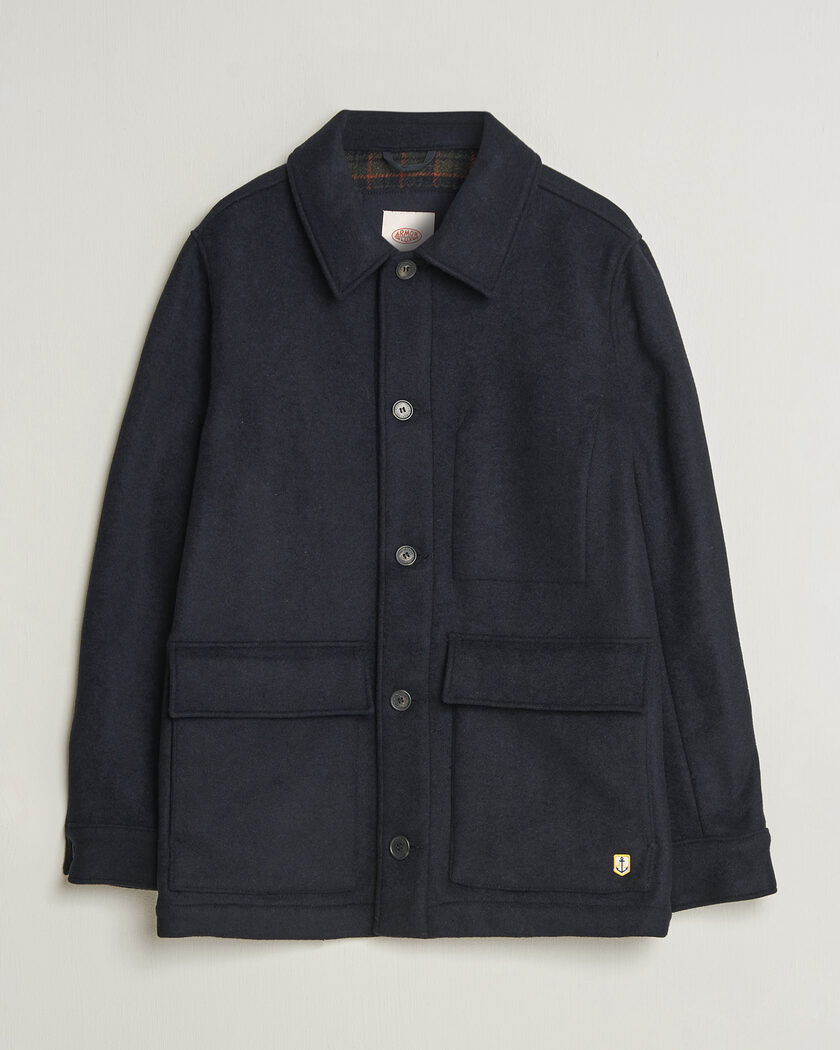 Armor-lux Wool Shirt Jacket Rich Navy – Blauw
