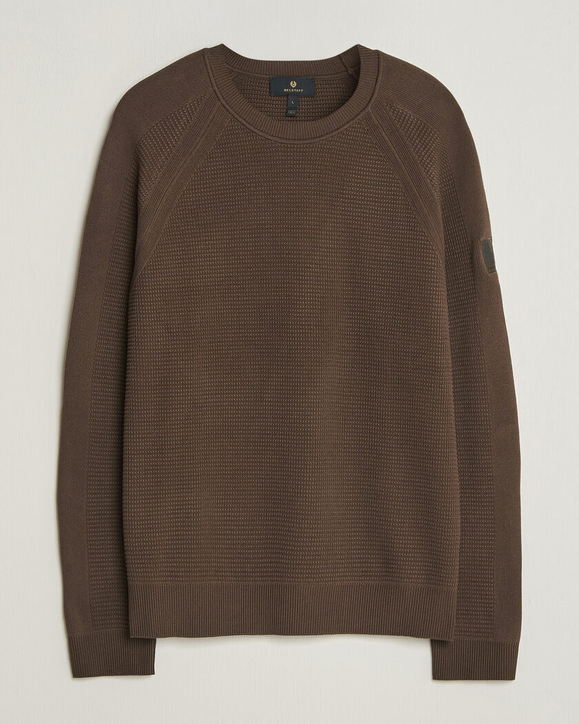 Belstaff Bradwell Cotton Knitted Crew Neck Army Olive – Groen