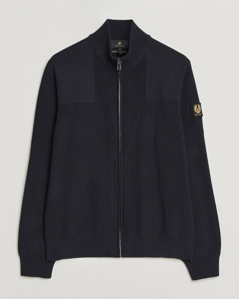 Belstaff Commander Knitted Full Zip Dark Ink – Blauw