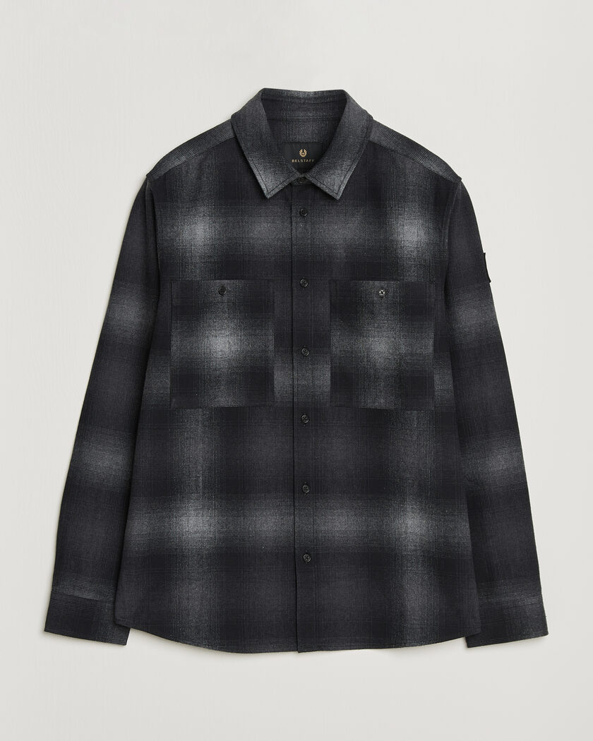 Belstaff Outpost Cotton Flannel Checked Overshirt Black – Zwart